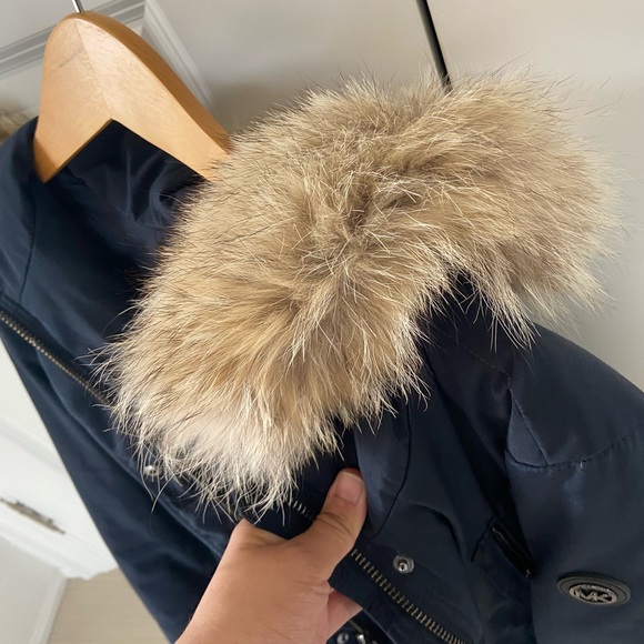 HOST PICK Original Michael Kors medium Jacket in Navy Blue with Fur #hostpick - Picture 3 of 7